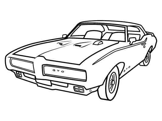 Classic Muscle Car Coloring Pages At GetDrawings | Free Download