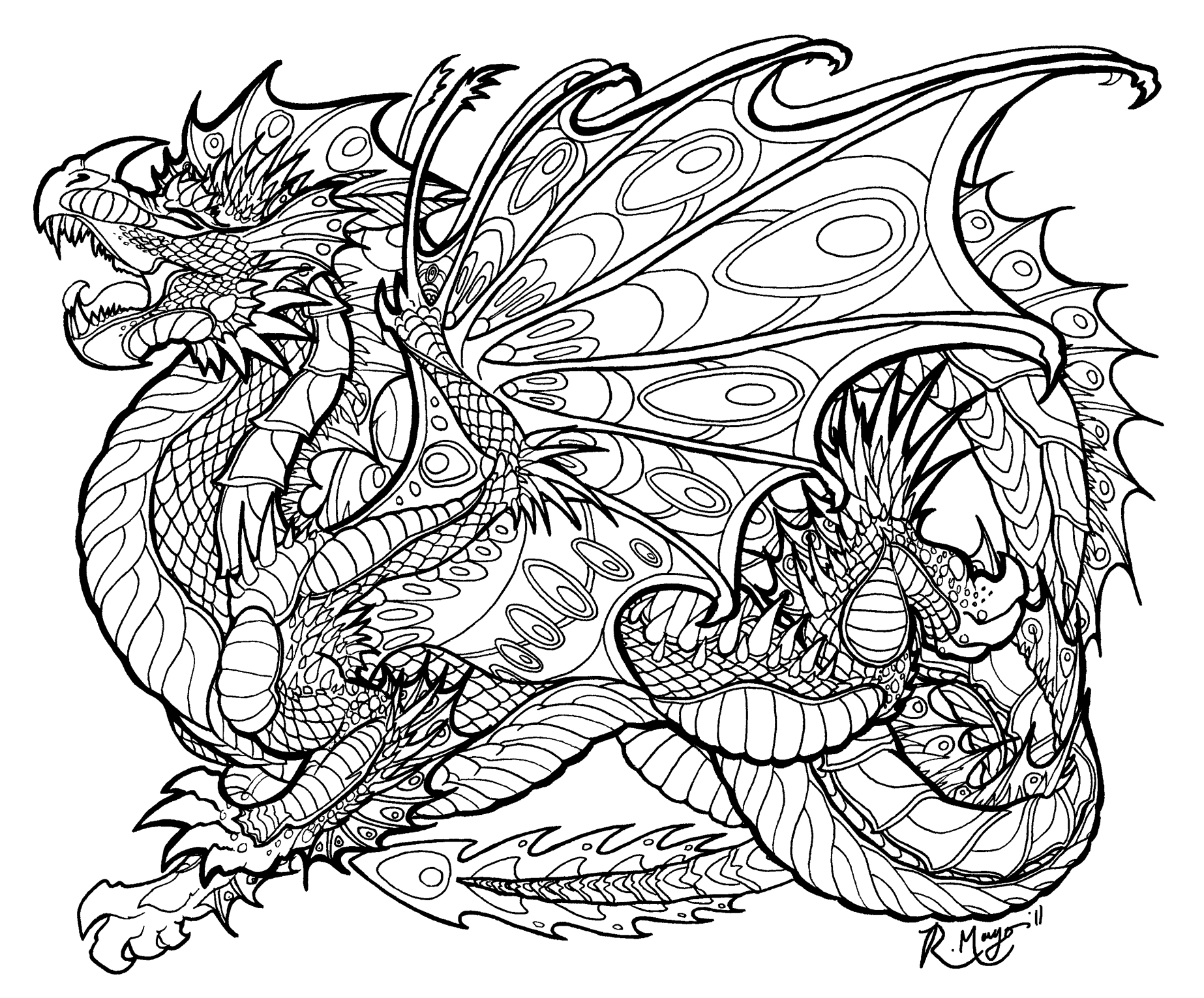 Coloring Pages For Adults Difficult Dragons at GetDrawings Free download