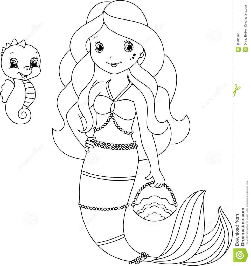Coloring Pages For Kids Mermaid at GetDrawings | Free download
