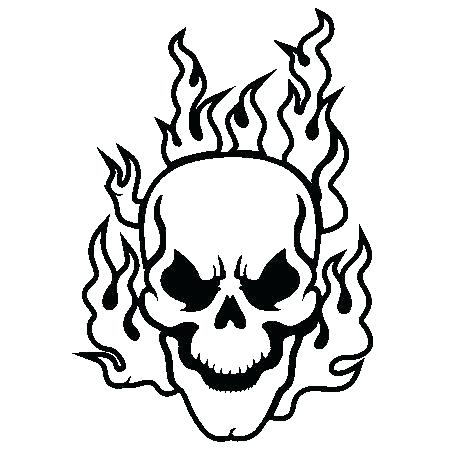 Coloring Pages Of Skulls With Flames At Getdrawings Free Download