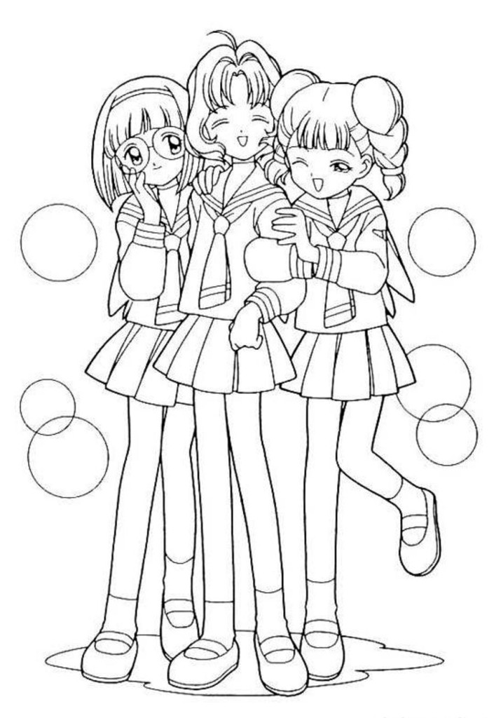 Anime Best Friends Coloring Pages - Cute best friend drawings, Bff