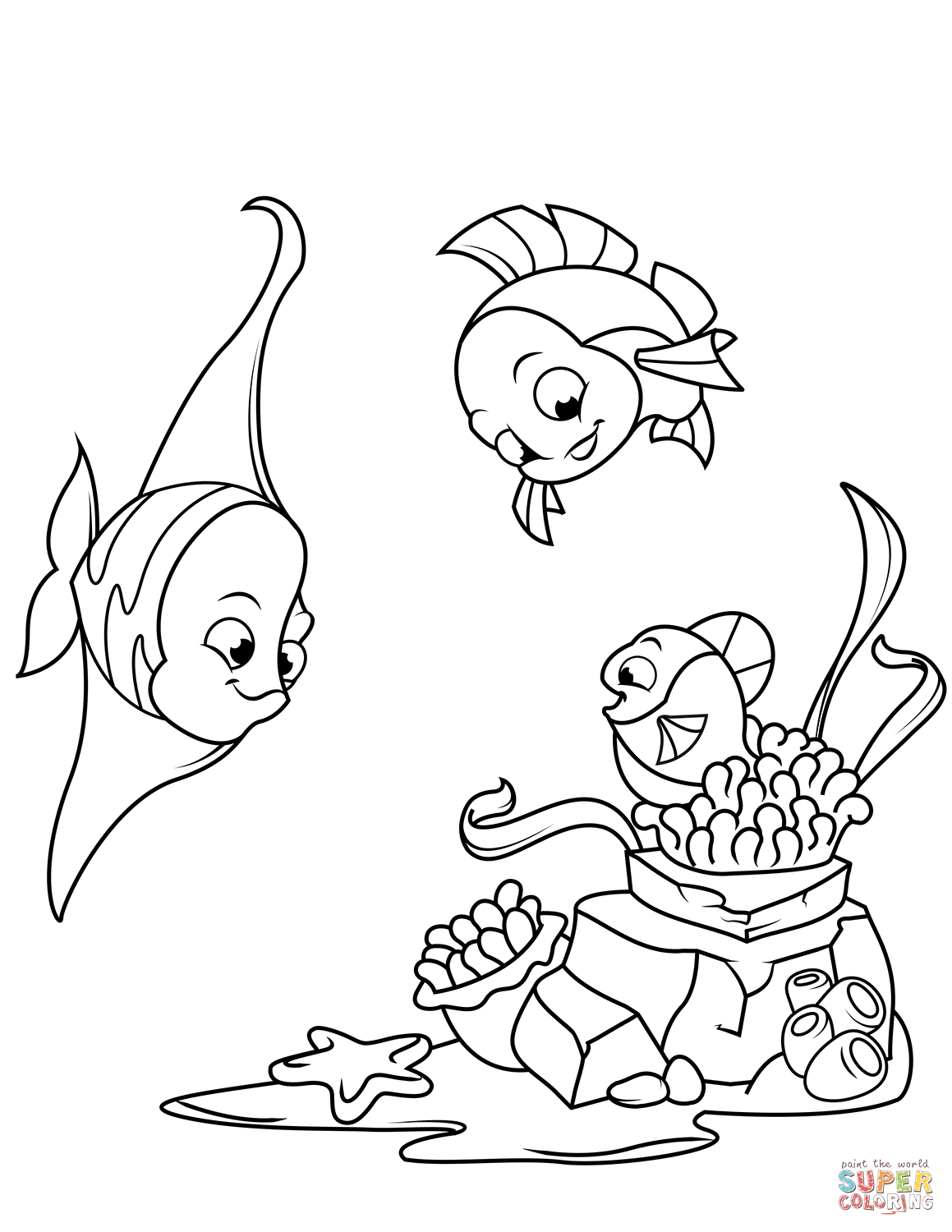 Cute Great Barrier Reef Fish Coloring Page for Adult