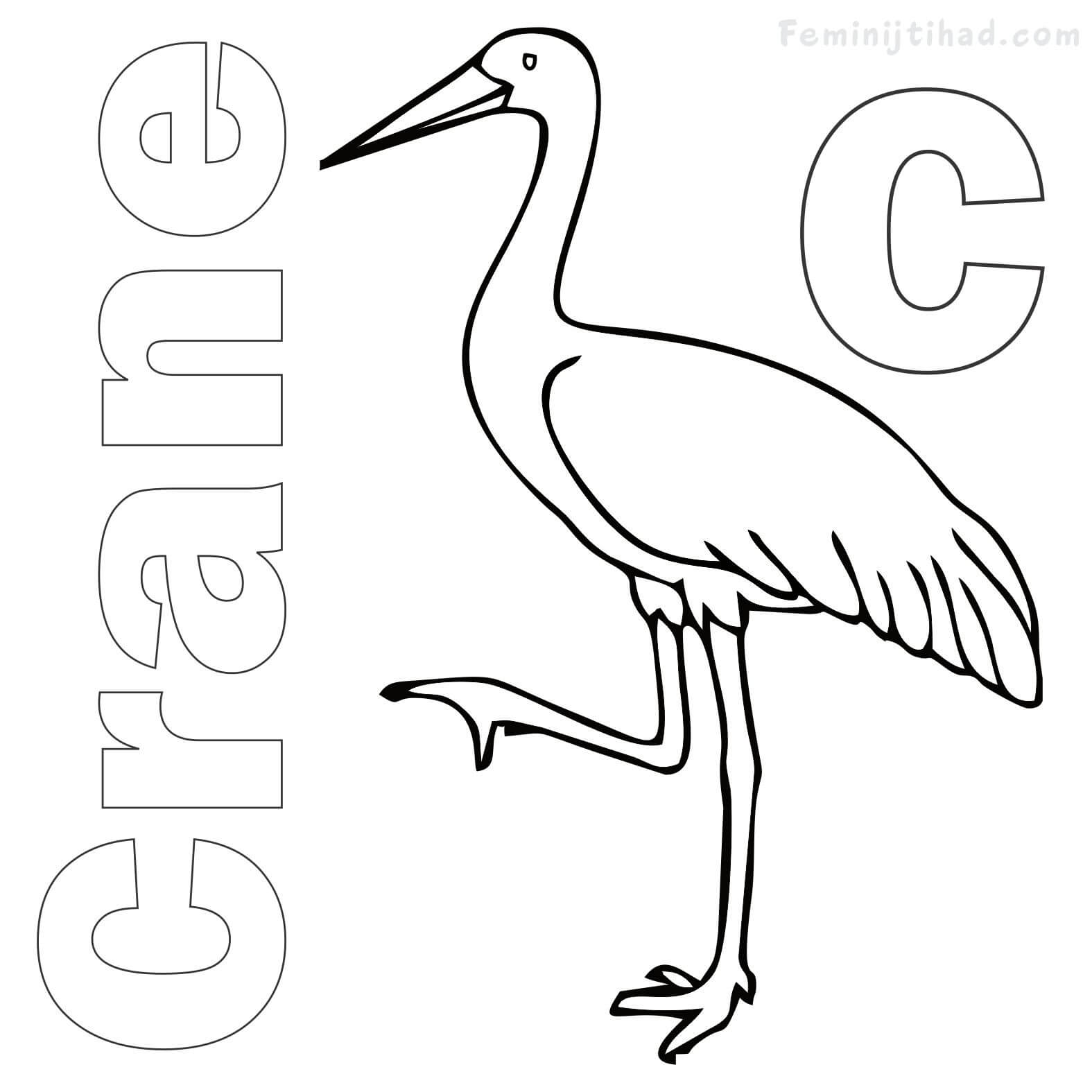 Crane Coloring Page at GetDrawings | Free download