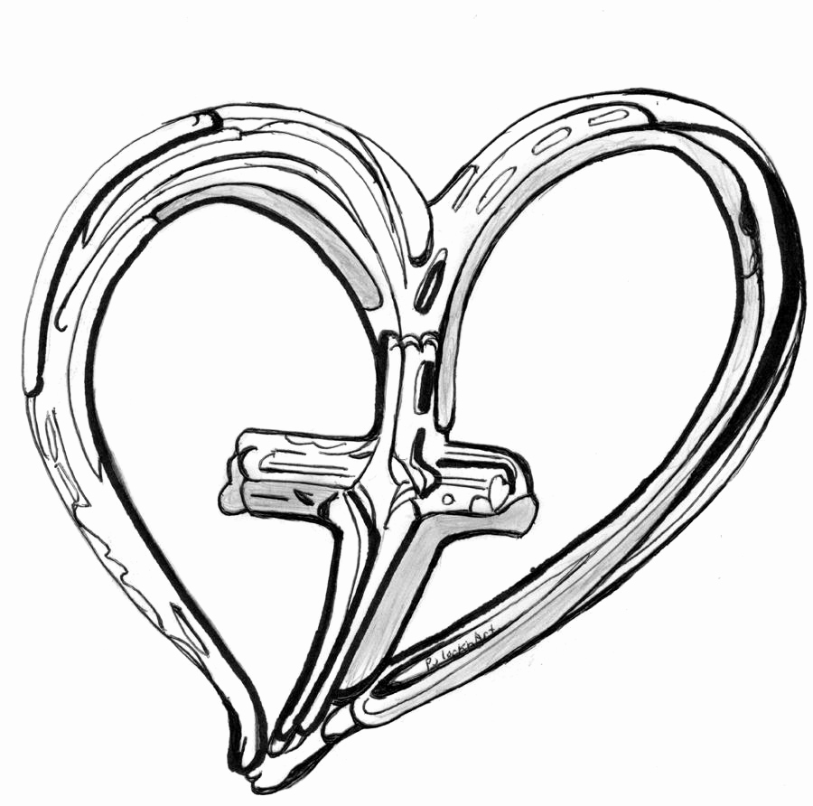 Cross And Heart Coloring Pages at GetDrawings | Free download