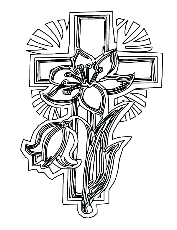 Cross With Flowers Coloring Pages at GetDrawings | Free download