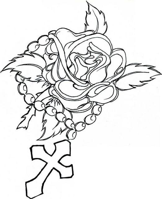 Cross With Roses Coloring Pages At Getdrawings Free Download