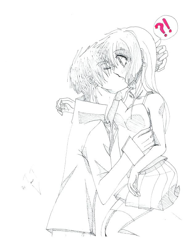 Cute Anime Couple Coloring Pages At Getdrawings Free Download