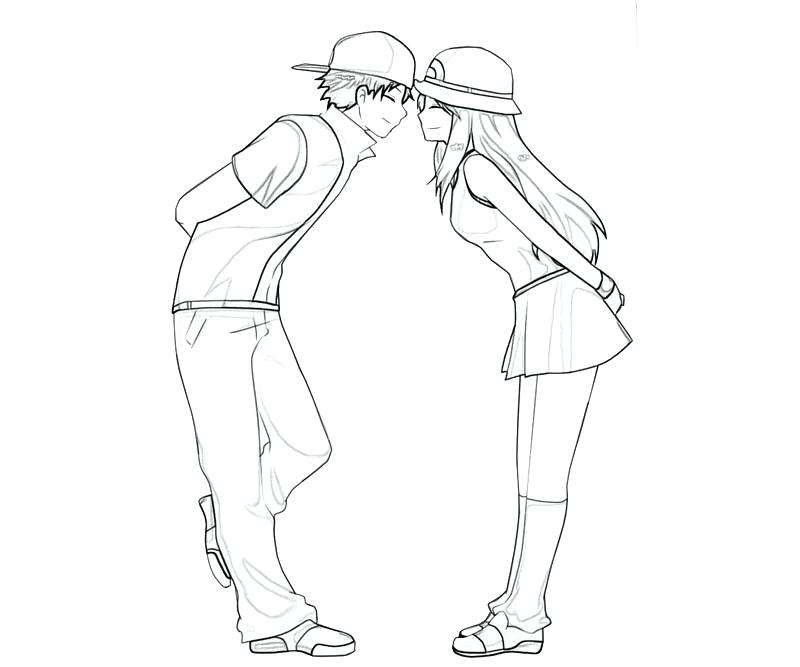Cute Anime Couple Coloring Pages at GetDrawings | Free download