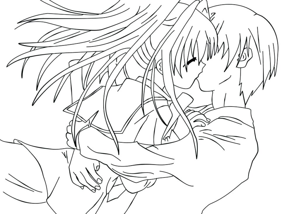 Cute Anime Couple Coloring Pages at GetDrawings | Free download