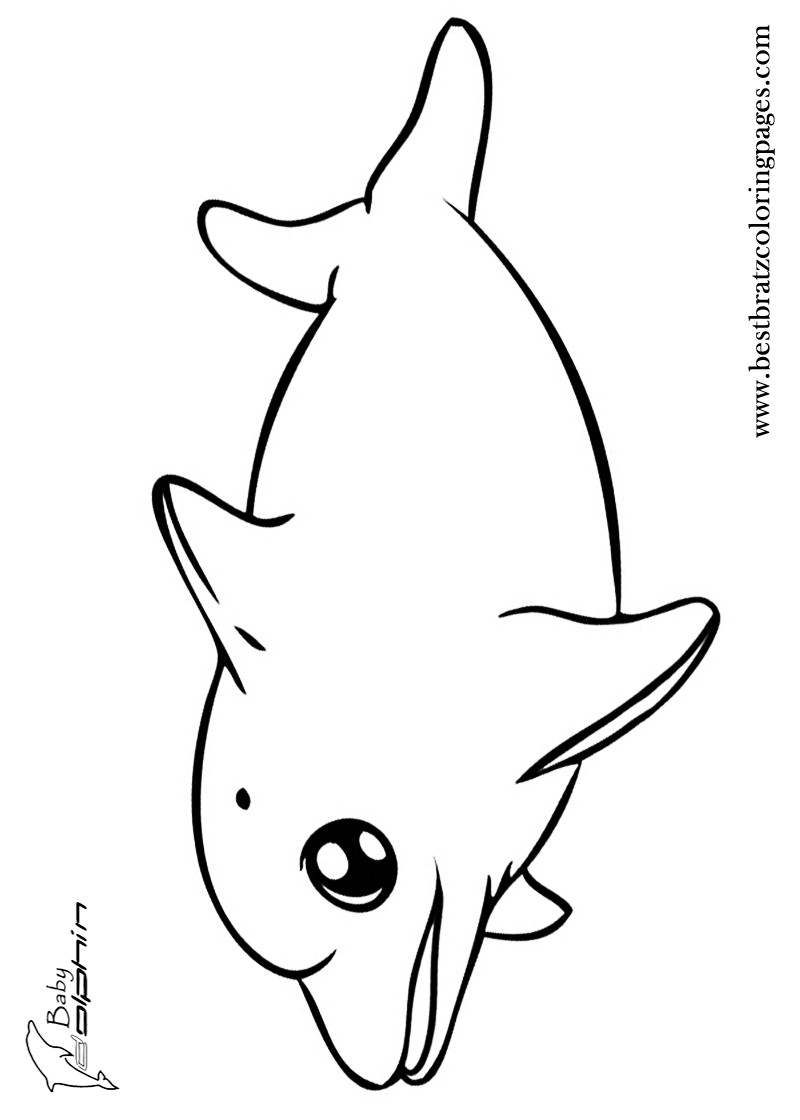 Cute Baby Dolphin Coloring Pages at GetDrawings | Free download