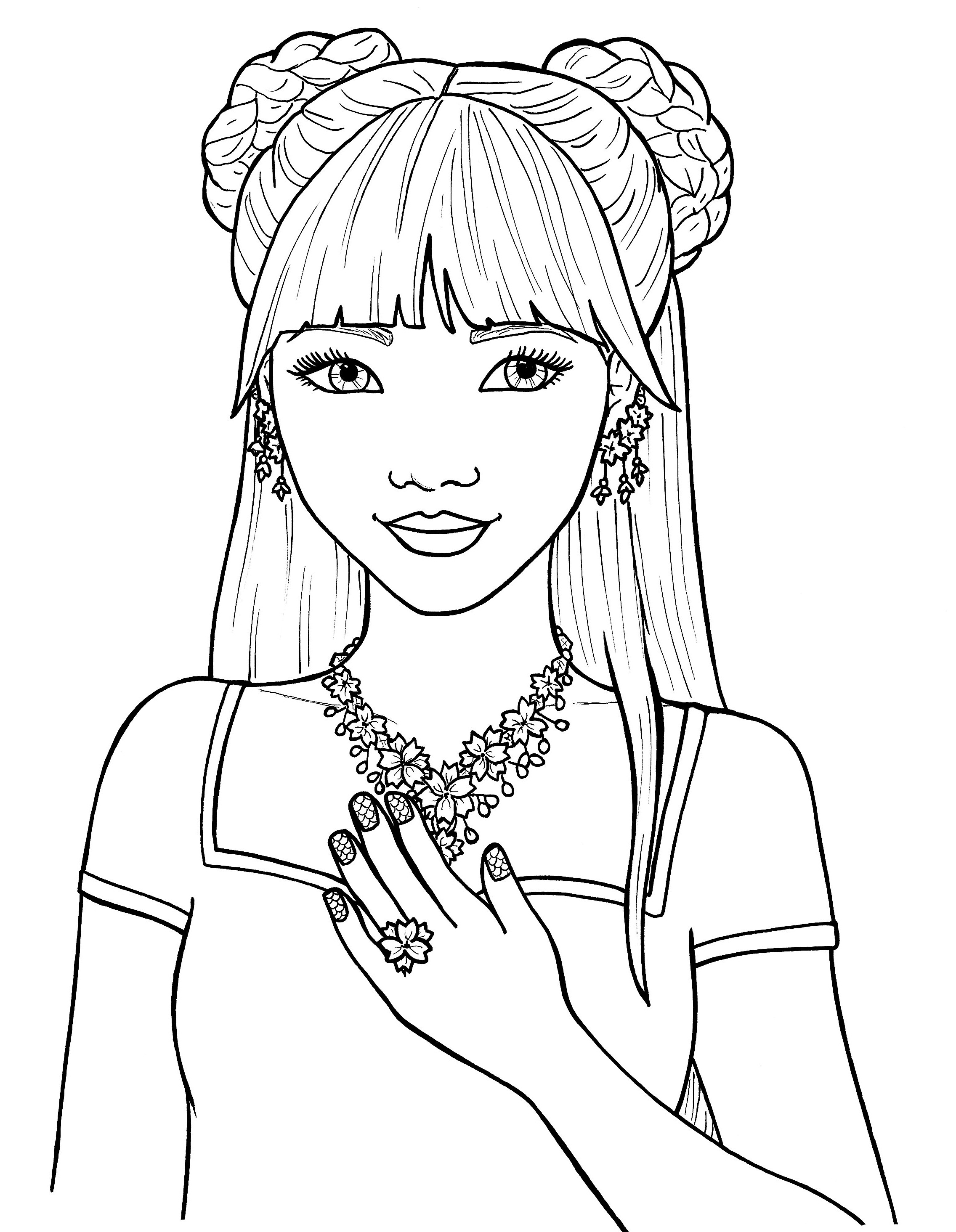 Cute Girl Coloring Pages Print at GetDrawings | Free download