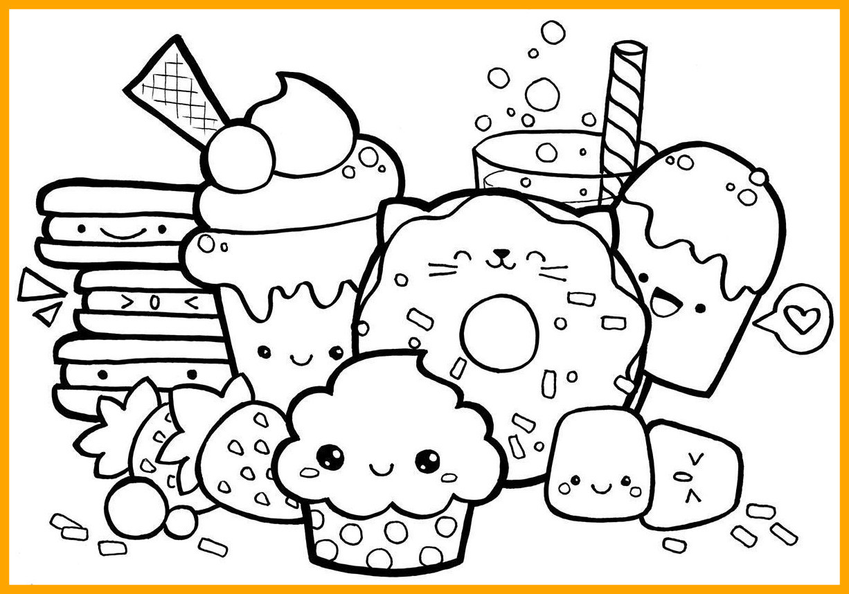 Printable Cute Kawaii Food Coloring Pages Prntbl 