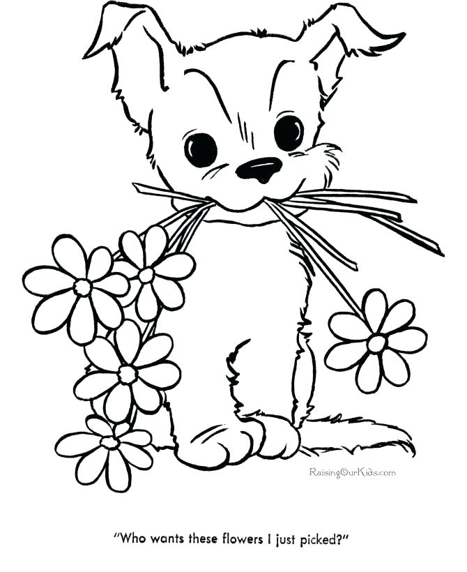 Spring Dog Coloring Pages