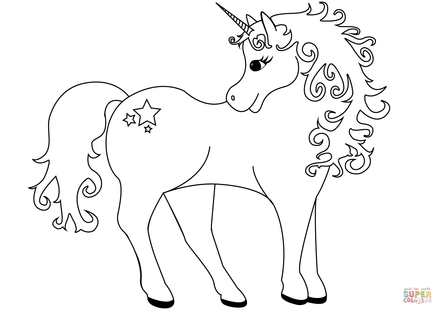 Cute Unicorn Coloring Pages at GetDrawings | Free download