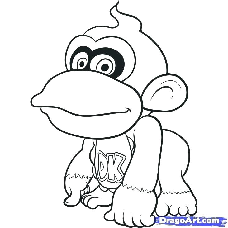 Diddy Kong Coloring Pages at GetDrawings | Free download