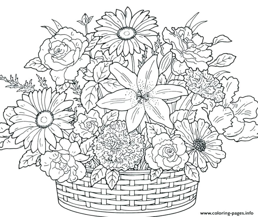Difficult Flower Coloring Pages at GetDrawings | Free download