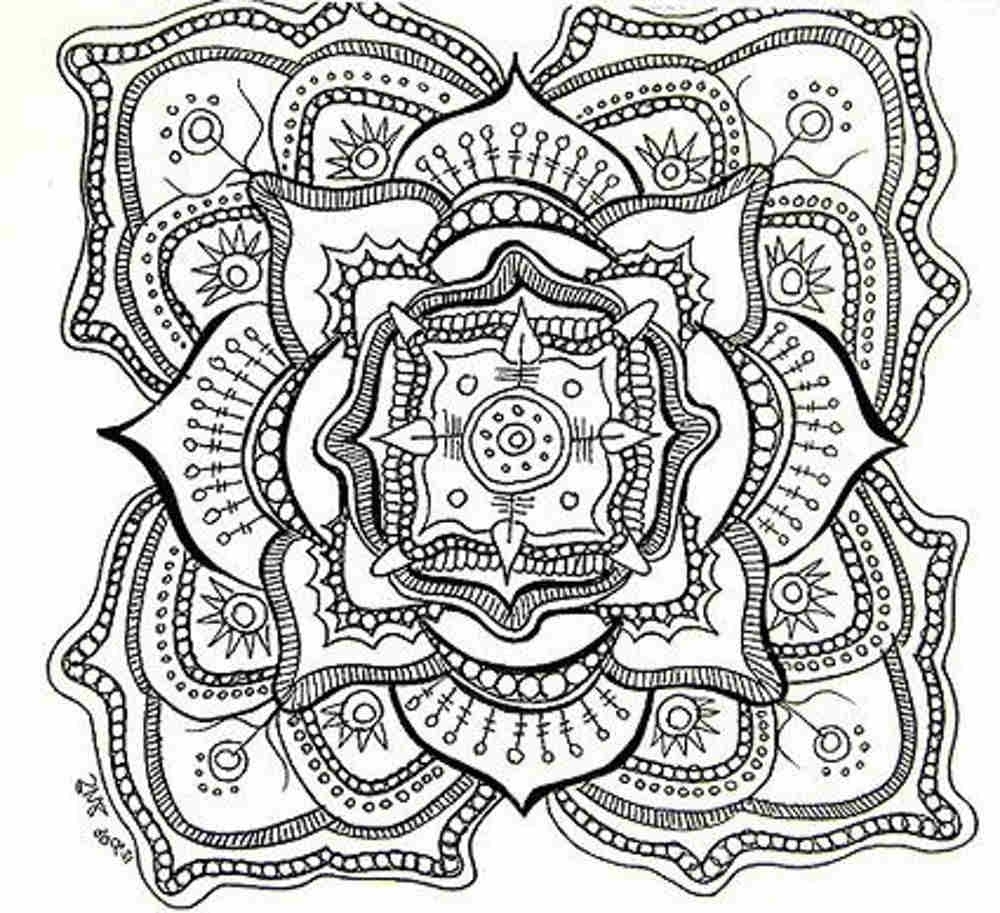 Difficult Flower Coloring Pages at GetDrawings | Free download