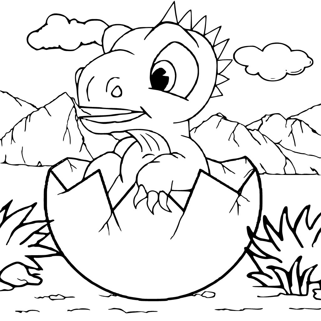 Dinosaur easter egg coloring pages