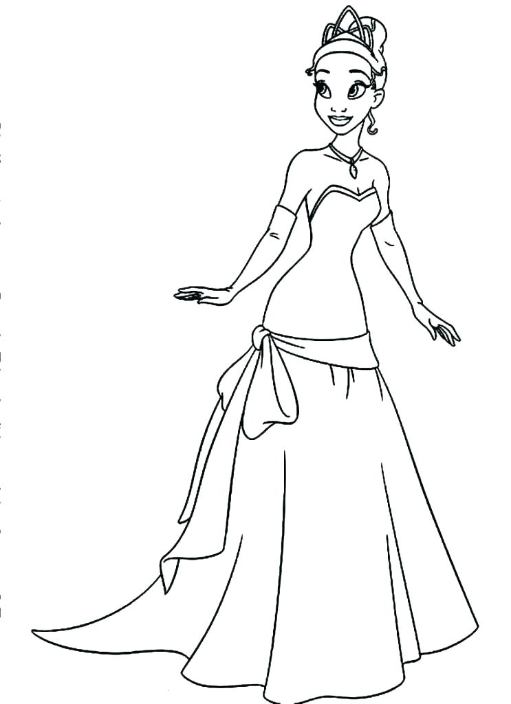 Disney Princess Tiana Coloring Pages Free : Free Printable Princess