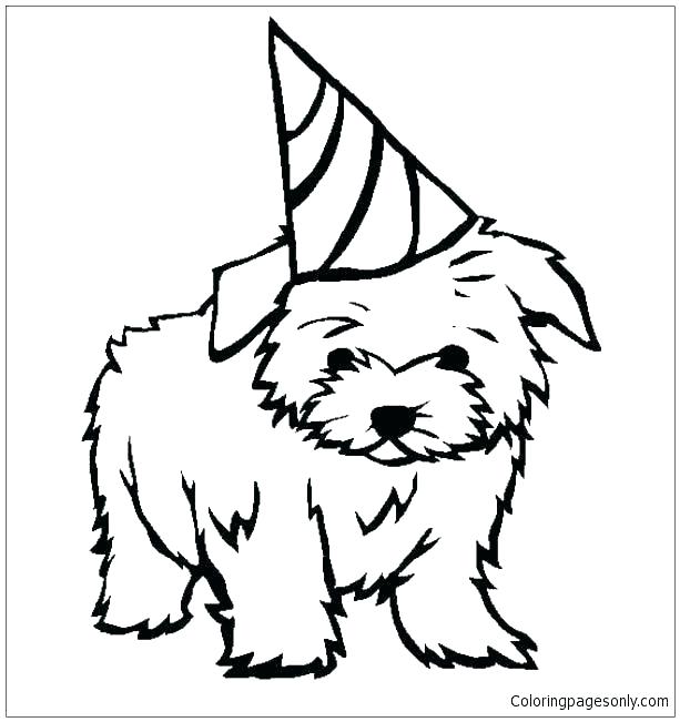 Dog Birthday Coloring Pages at GetDrawings | Free download