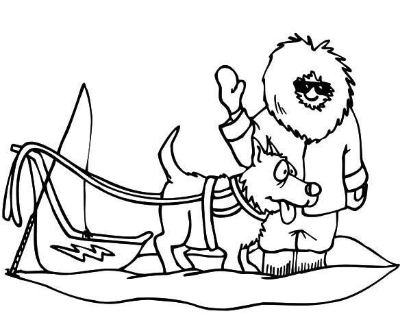 Dog Sled Coloring Pages at GetDrawings | Free download