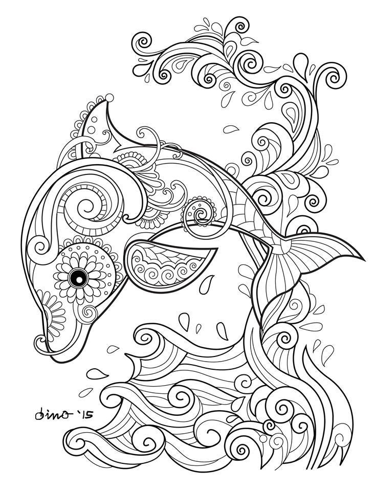 Dolphin Coloring Pages For Adults at GetDrawings | Free download