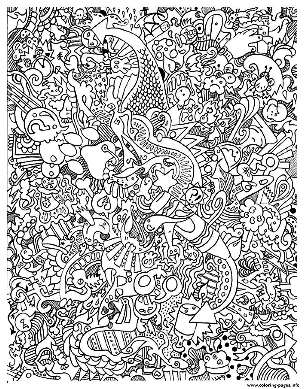 Doodle Art Coloring Pages For Adults At Getdrawings Free Download