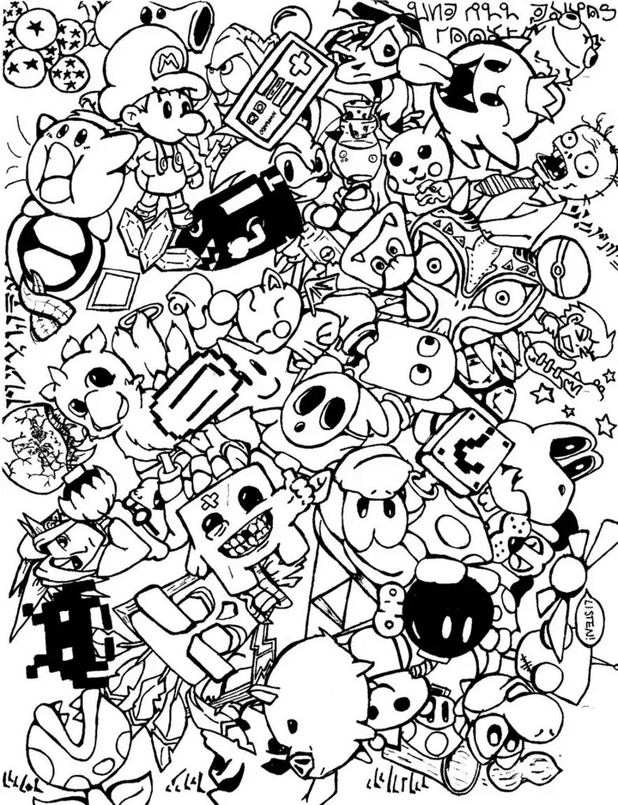 Doodle Art Coloring Pages For Kids At GetDrawings Free Download