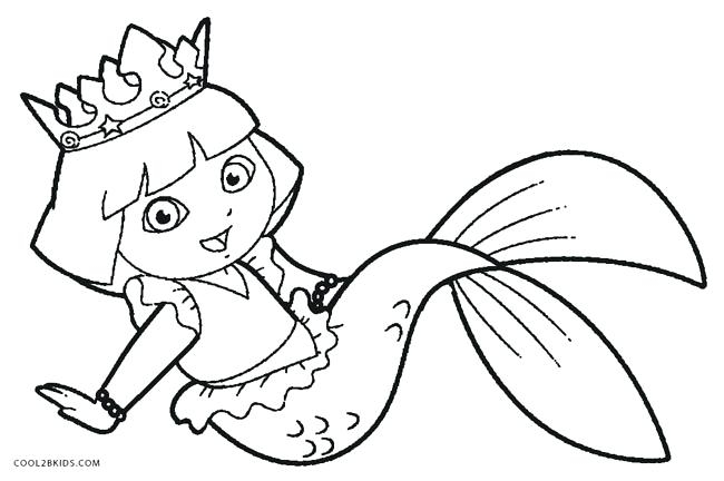 Dora Mermaid Coloring Pages at GetDrawings | Free download