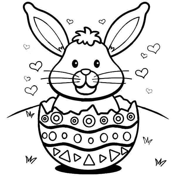 Easter Bunny With Eggs Coloring Page at GetDrawings | Free download
