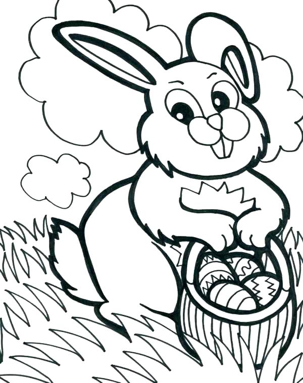 Easter Bunny With Eggs Coloring Page at GetDrawings | Free ...