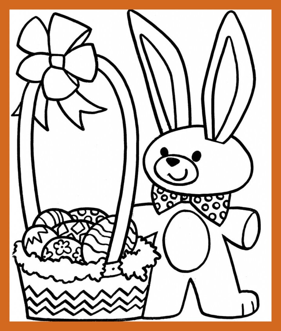 Easter Bunny With Eggs Coloring Page at GetDrawings | Free download