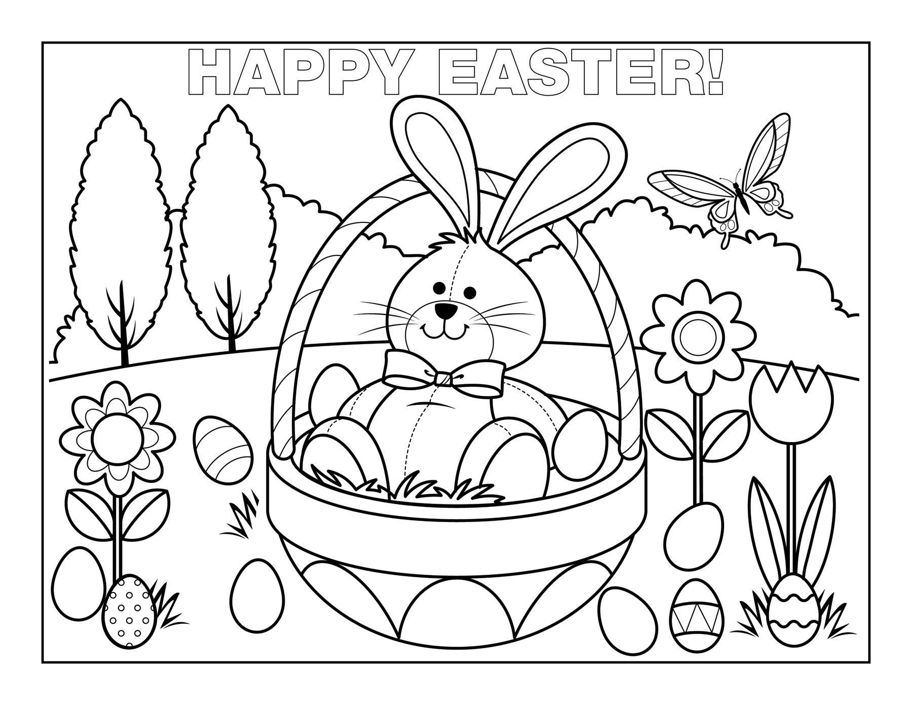 Easter Egg Basket Coloring Pages At GetDrawings Free Download