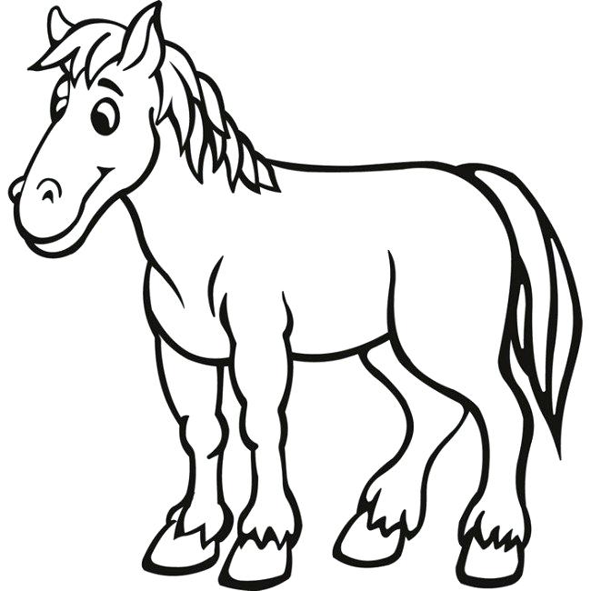 Easy Horse Coloring Pages at GetDrawings | Free download