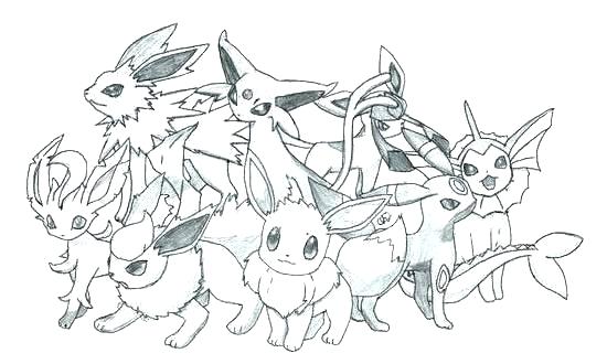 Eevee Evolution Coloring Pages at GetDrawings | Free download
