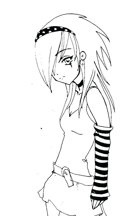 Emo Anime Coloring Pages at GetDrawings | Free download