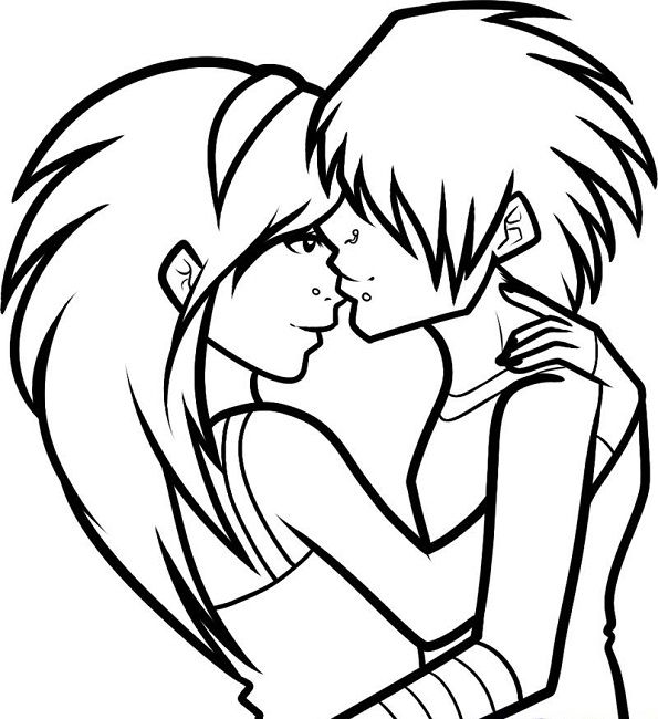 Emo Love Coloring Pages at GetDrawings | Free download