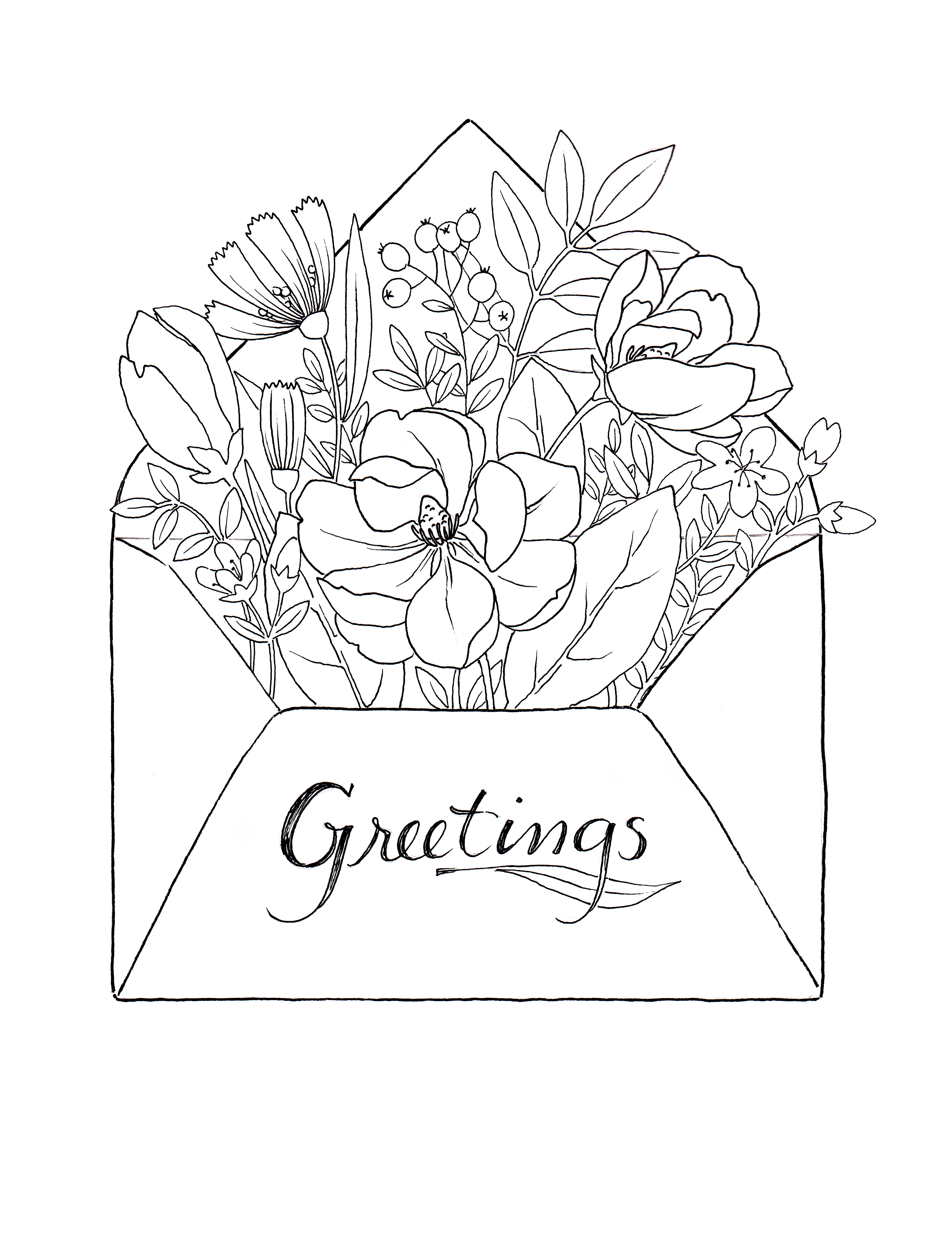 Envelope Coloring Page at GetDrawings | Free download