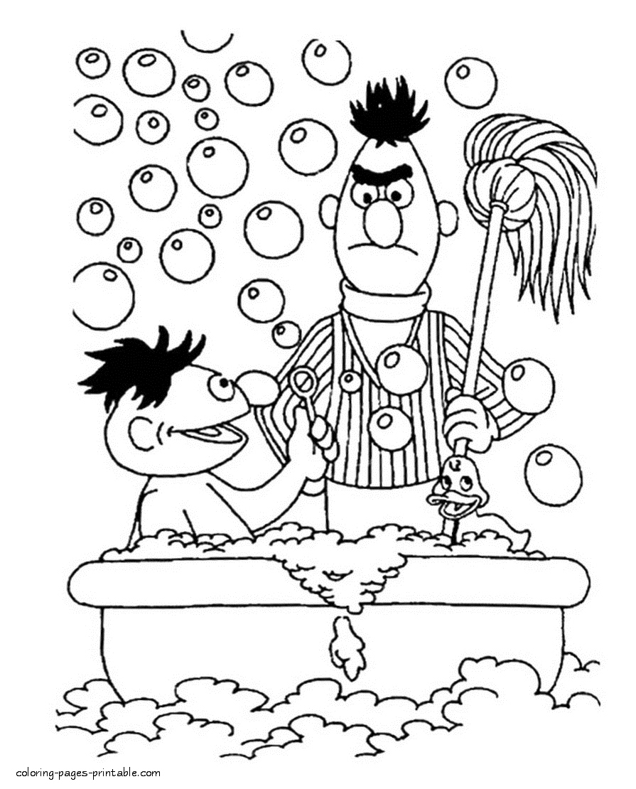 895x1110 Bert And Ernie Coloring Pages.