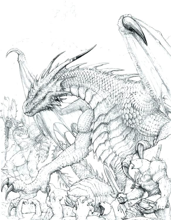 Printable Dragon Coloring Pages For Adults