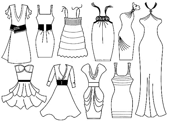 Fashion Dress Coloring Pages at GetDrawings | Free download
