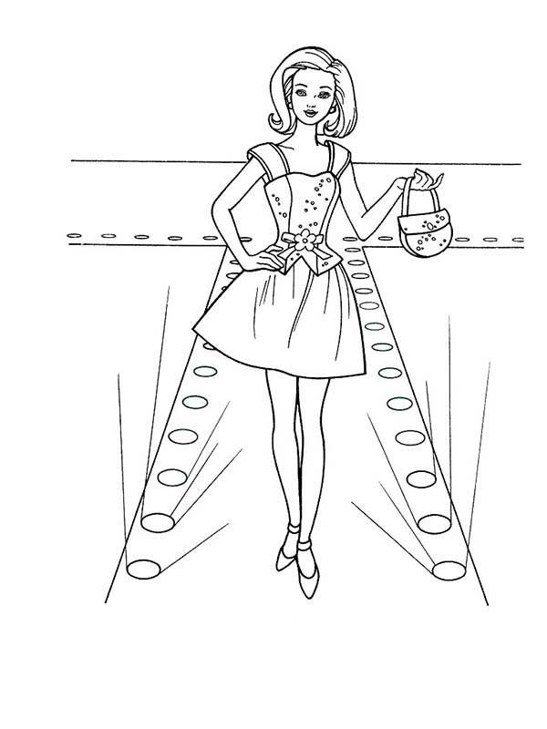 Fashion Show Tracing Pack Coloring Page