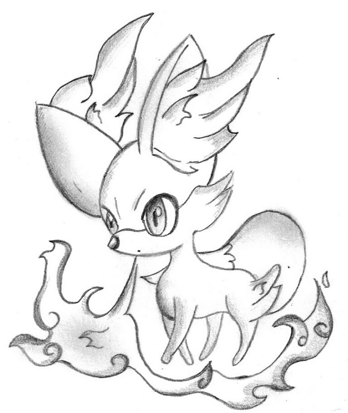 Fennekin Pokemon Coloring Page at GetDrawings | Free download