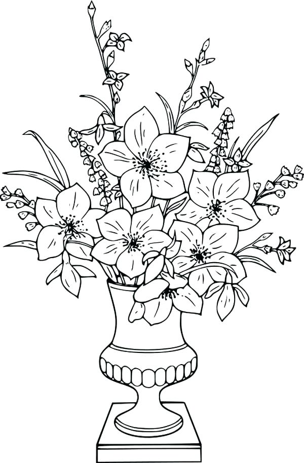 Flower Arrangement Coloring Pages At Getdrawings Free Download