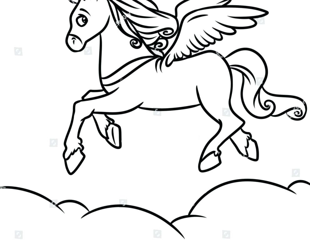 47+ new pics Free Coloring Pages Flying Horses : Flying Pegasus