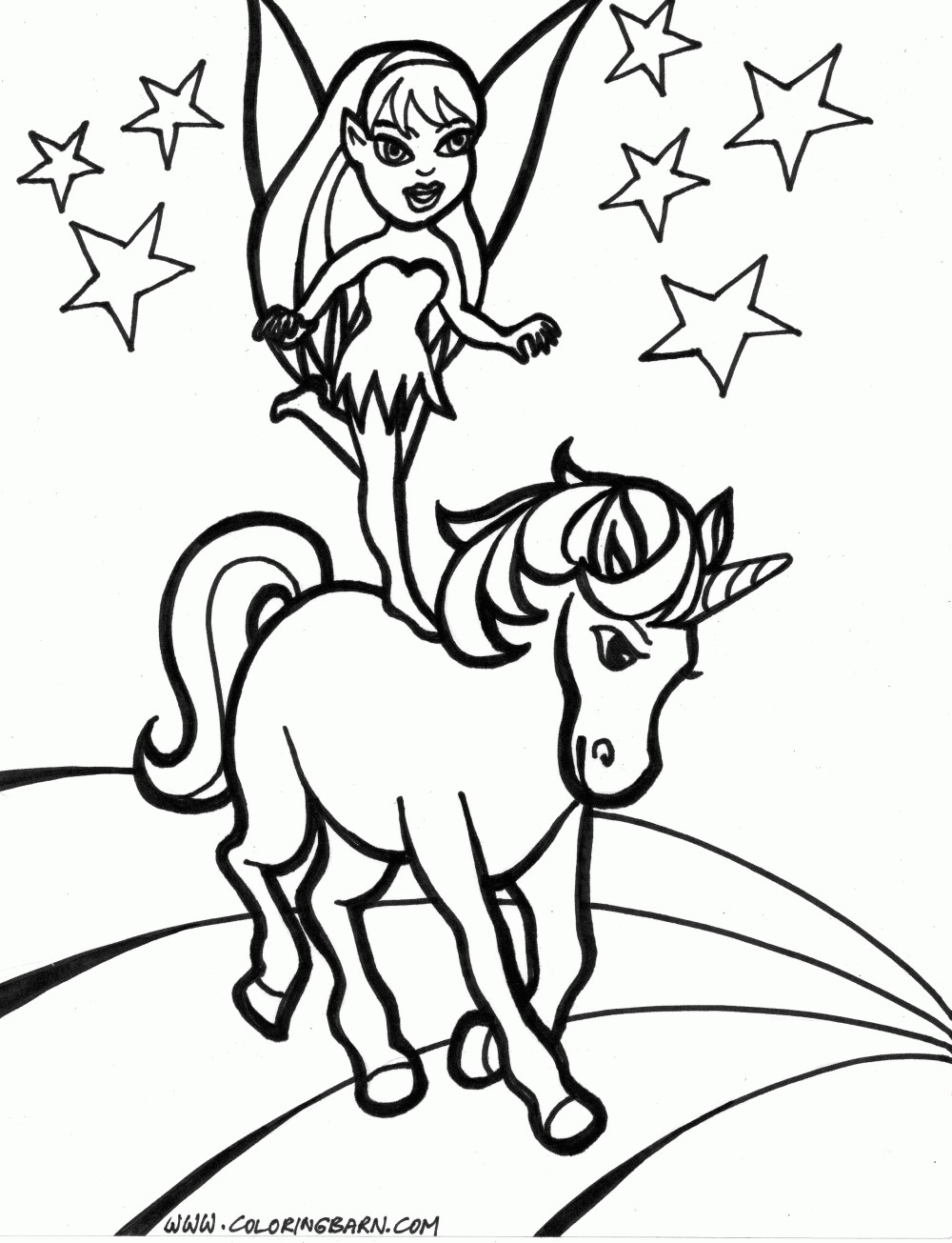 flying unicorn coloring pages