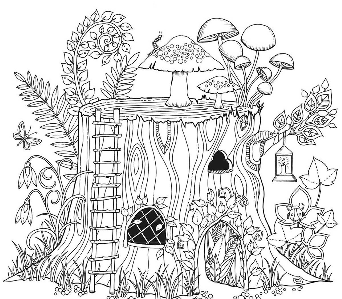 Forest Coloring Pages For Adults at GetDrawings | Free download
