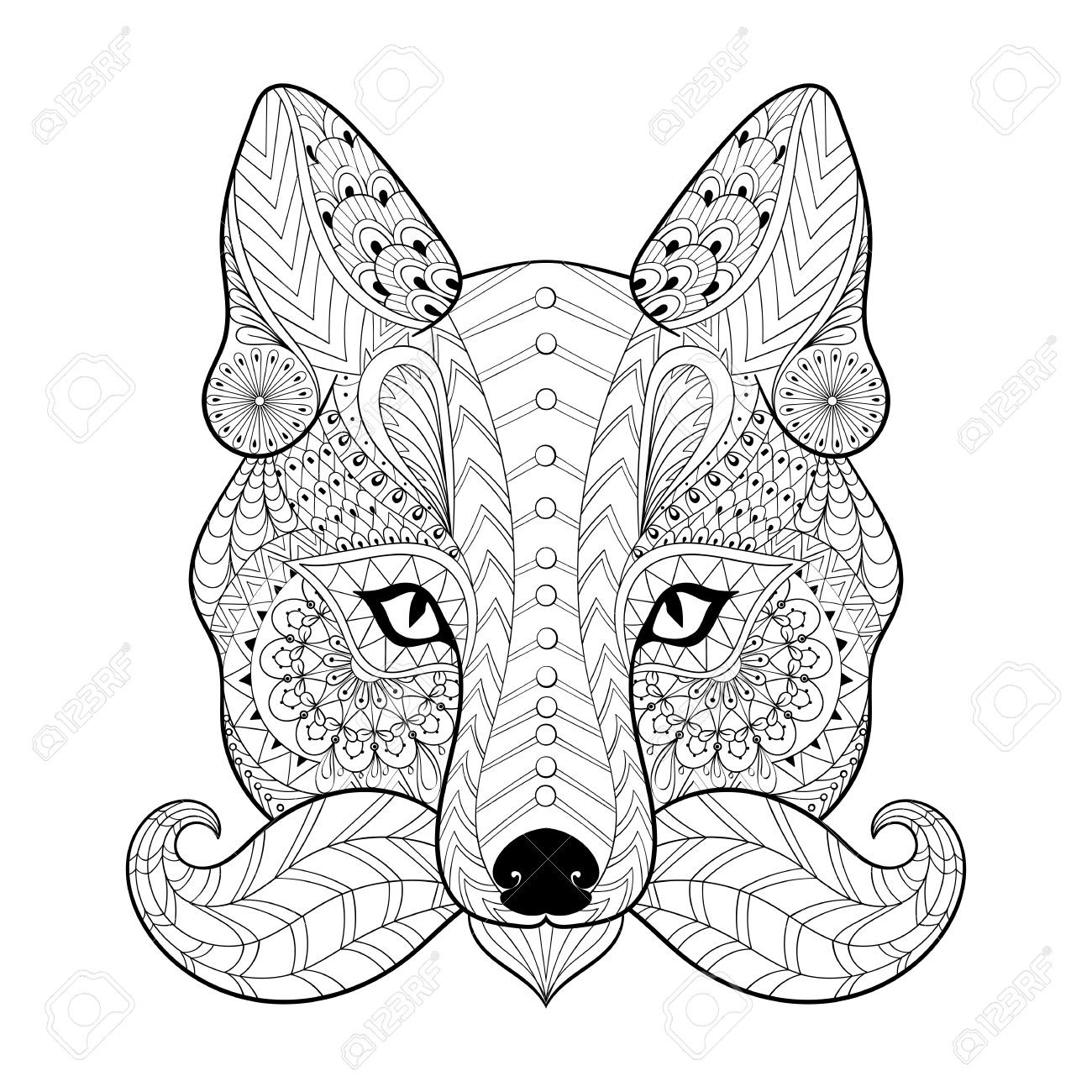 Fox Head Coloring Page at GetDrawings | Free download