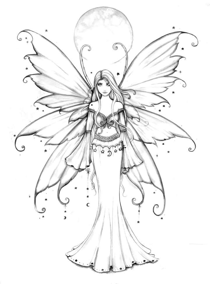 Free Printable Coloring Pages For Adults Fairies at GetDrawings | Free