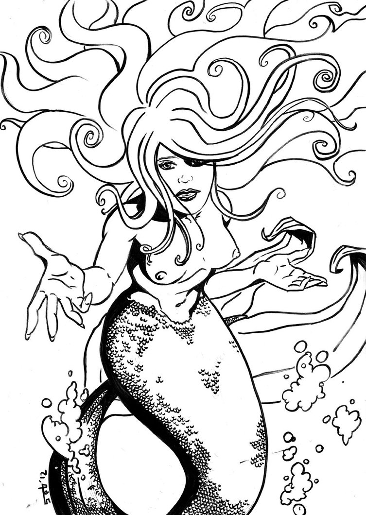 Free Printable Coloring Pages For Adults Mermaids at GetDrawings | Free download